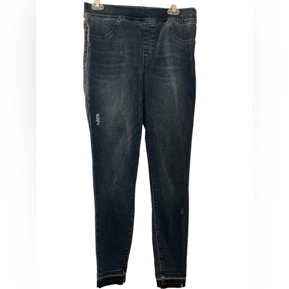 SPANX Denim - SPANX jeggings, blue denim,size Large.  Raw hem.